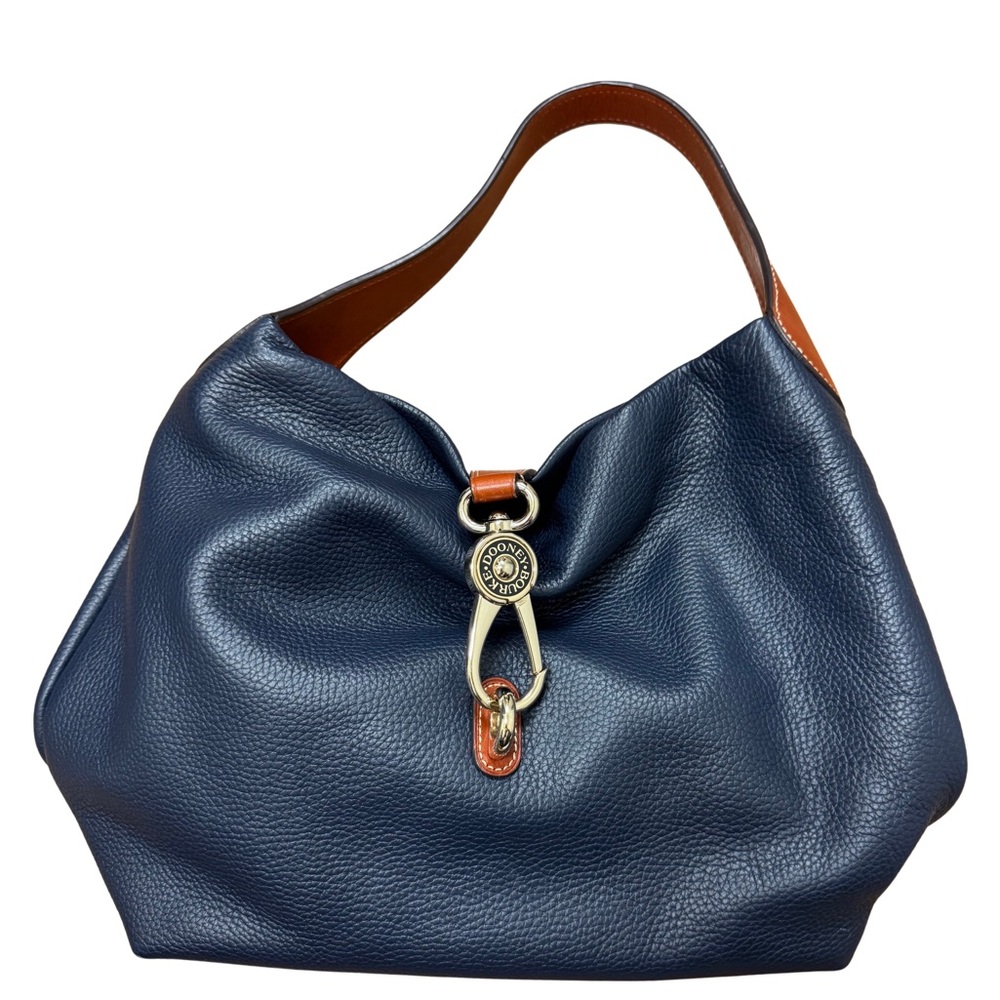 Elegant Navy Leather Hobo Bag by Dooney & Bourke (Sorrento Logo Lock Sac)